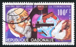 Postage stamp showing Robert Koch